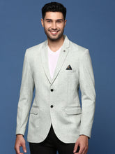 Men Green Slim Fit Single Breasted Blazer-LBR-2418-Green